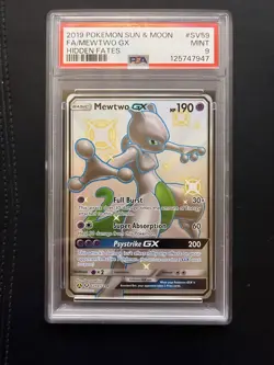 2019 Pokemon Sun & Moon Hidden Fates #SV59 Full Art Mewtwo GX PSA 9 - Image 3