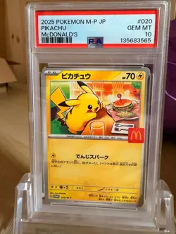 PSA 10 McDonald's Pikachu Promo 020/M-P Japanese Pokemon Card "Burgerchu" - Image 1