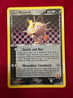 Pokemon TCG Meowth non-holo 46/109, Team Rocket Returns (LP) - Image 1