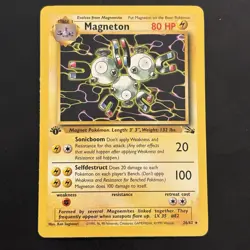 Pokemon Vintage 1st Edition Non-Holo Rare Magneton 26/62 Fossil Wotc 1999 - Image 1
