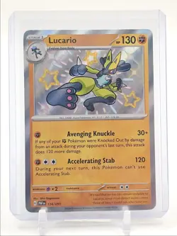 LUCARIO 2024 POKEMON PALDEAN FATES SHINY RARE HOLO 174/091 Q3687 - Image 1