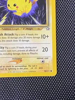 1st Edition Pikachu 🔥 #70/111 Pokemon Neo Genesis MP/LP - Image 4