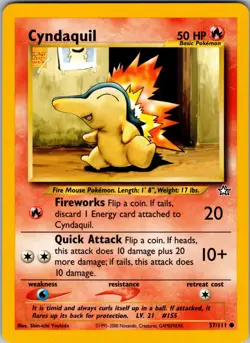 Cyndaquil (57) Common Neo Genesis 057/111 NM - Pokemon TCG - Image 1