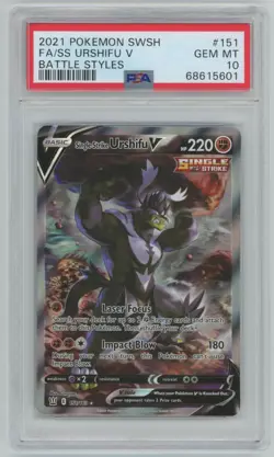 Pokemon Battle Styles - Single Strike Urshifu V Alternate Full Art 151 - PSA 10 - Image 1