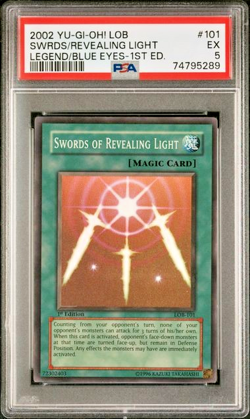 Yu-Gi-Oh: Dark Hole (LOB-101) 1st Edition PSA GRADED 5 - Image 1