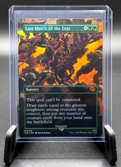 MTG LAST MARCH OF THE ENTS 0418 LORD OF THE RINGS LTR BORDERLESS FOIL NM - Image 1