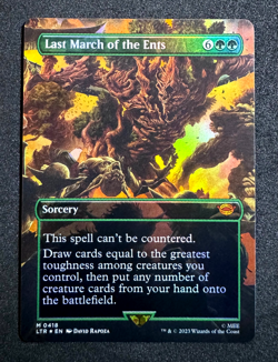 MTG LAST MARCH OF THE ENTS 0418 LORD OF THE RINGS LTR BORDERLESS FOIL NM - Image 3