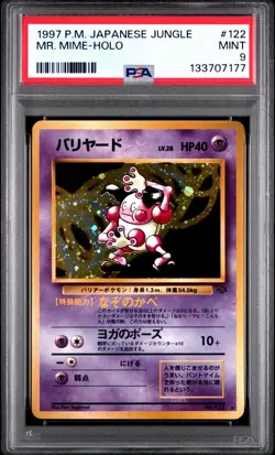 1997 POKEMON JAPANESE JUNGLE #122 MR. MIME-HOLO PSA 9 - Image 1