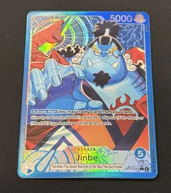 Jinbe OP14-040 Leader Alternate Art Azure Sea's Seven One Piece Card English NM - Image 2