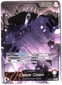 ULTRA RARE ALT ART LOW POP CUSTOM ONE PIECE!!! Caesar Clown HOLOFOIL - Image 1