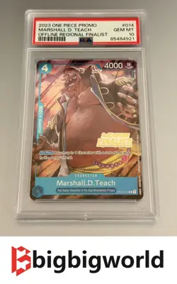 One Piece Card Game 2023 Offline Finalist Marshall. D. Teach ST03-014 PSA: 10 - Image 1