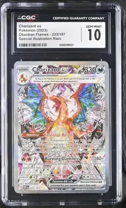 Pokemon Charizard ex 223/197 Obsidian Flames CGC 10 Special Illustration Rare - Image 1