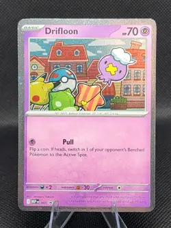 Pokemon TCG Drifloon 005 Me: Mega Evolution Black Star Promo Cosmos Holo SWIRL - Image 1