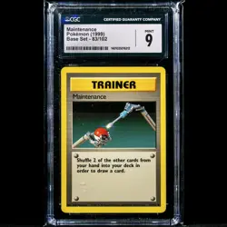 Maintenance 83/102 CGC 9 Mint Graded Uncommon WOTC Base Set 1999 Pokemon Card - Image 1