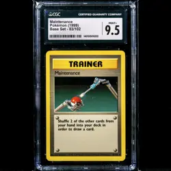 Maintenance 83/102 CGC 9.5 Mint+ Graded Uncommon WOTC Base Set 1999 Pokemon Card - Image 1