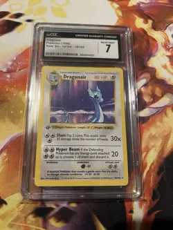 CGC 7 Dragonair 1999 Base Set - 1st Edition 18/102 Rare Pokemon Card psa - Image 1