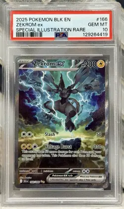 PSA 10 Zekrom ex Special Illustration Rare 166/086 SV: Black Bolt. 2025 Pokemon - Image 1