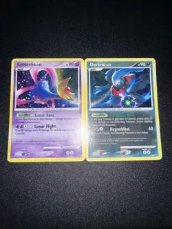 Pokemon TCG Cresselia DP51 & Darkrai DP52 Diamond & Pearl Black Star Promo MP/HP - Image 1
