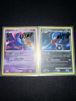 Pokemon TCG Cresselia DP51 & Darkrai DP52 Diamond & Pearl Black Star Promo MP/HP - Image 2