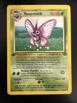 Venomoth 29/64 Jungle 1st Edition Non-Holo Pokemon Card - Image 1