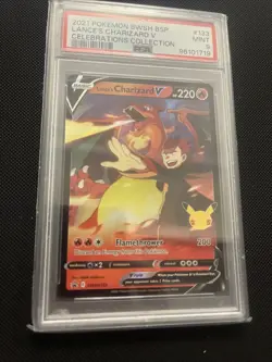 PSA 9 2021 Pokemon Lance's Charizard V SWSH 261 Celebrations Promo TCG card #133 - Image 1