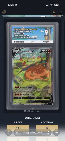 Pokemon TCG - Ace 9 Mint - Charizard V 2022 Blackstar Promo SWSH260 - Image 5