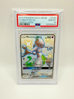 PSA 10 Mewtwo Gx Sun & Moon Hidden Fates SV59/SV94 GEM MINT Graded Pokemon Card - Image 1