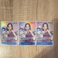 One Piece Card Game OP01-078 Boa Hancock Holo Character Cards 3x English - Image 1