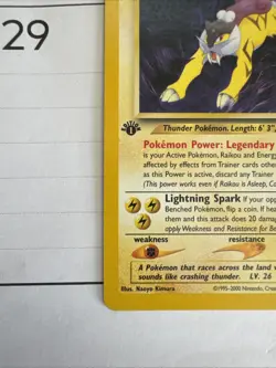 Pokemon Neo Revelation 1st Edition Card Raikou 22/64 Regular - Image 5