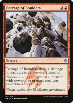 X 1 BARRAGE OF BOULDERS 100 NM Khans of Tarkir MTG Magic The Gathering - Image 1