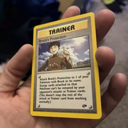 Pokemon Brock’s Protection #101/132 Non-Holo Rare Trainer Gym Challenge - LP - Image 5
