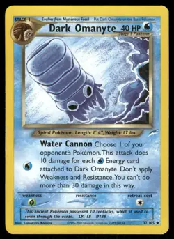Pokemon Tcg Dark Omanyte #37 Pokemon Neo Destiny LP - Image 1