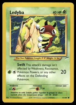 Pokemon Tcg Ledyba #71 Pokemon Neo Destiny LP - Image 1