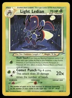 Pokemon Tcg Light Ledian #24 Pokemon Neo Destiny LP - Image 1