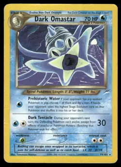 Pokemon Tcg Dark Omastar #19 Pokemon Neo Destiny MP - Image 1