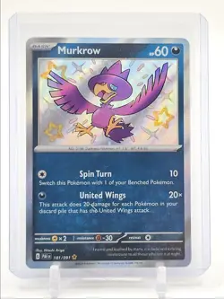 MURKROW 2024 POKEMON PALDEAN FATES SHINY RARE HOLO 181/091 Q3687 - Image 1