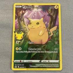 Pikachu 5/25 Pokemon Celebrations 25th Anniversary Set Full Art Card - Image 1