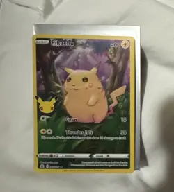Pikachu 5/25 Pokemon Celebrations 25th Anniversary Base Set Full Art Card NM+ - Image 1