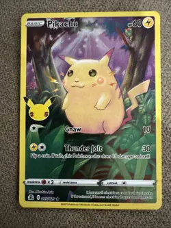 Pikachu 5/25 Pokemon Celebrations 25th Anniversary Set Full Art Card - Image 1