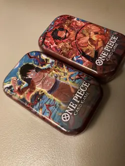 Lot of 2 One Piece Card Game Mini Tin Pack Set Vol 1 TS-01 Both Art Tins New - Image 2