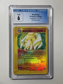 2002 Pokemon Expedition Set Ninetales Reverse Holo #21/165 CGC 6 EX/NM - Image 1