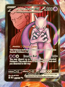 Team Rocket's Mewtwo ex 213/182 Sv10: Destined Rivals Holo Pokemon Card - Image 1