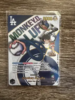 One Piece TCG Monkey D Luffy Promo Card Dodgers Collaboration - Image 1