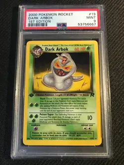 PSA 9 MINT Dark Arbok 19 Team Rocket 1st Edition Pokemon Card - Image 1
