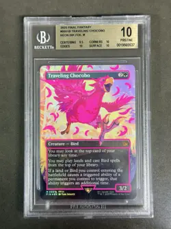 2025 Final Fantasy MTG 05518 Traveling Chocobo Neon Ink Foil BGS 10 Magic - Image 1