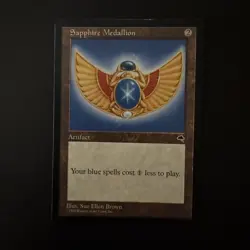 Magic The Gathering Tempest Sapphire Medallion #306 Lightly played - Image 1