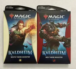 NEW - SEALED 2x Kaldheim Red & White Theme Booster Pack MTG Magic the Gathering - Image 1