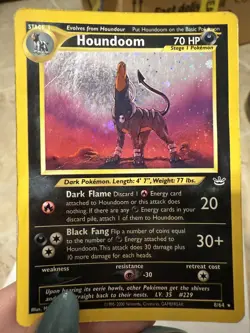 Pokemon: Houndoom Neo Revelation Unlimited Holo Card Rare 8/64 -See Description - Image 1