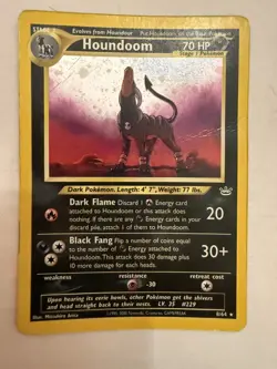 Pokemon: Houndoom Neo Revelation Unlimited Holo Card Rare 8/64 -See Description - Image 4