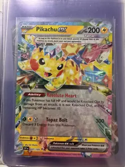 2024 Pokemon SV Surging Sparks SSP EN Pikachu Ex #057/191 Double Rare NM - Image 1